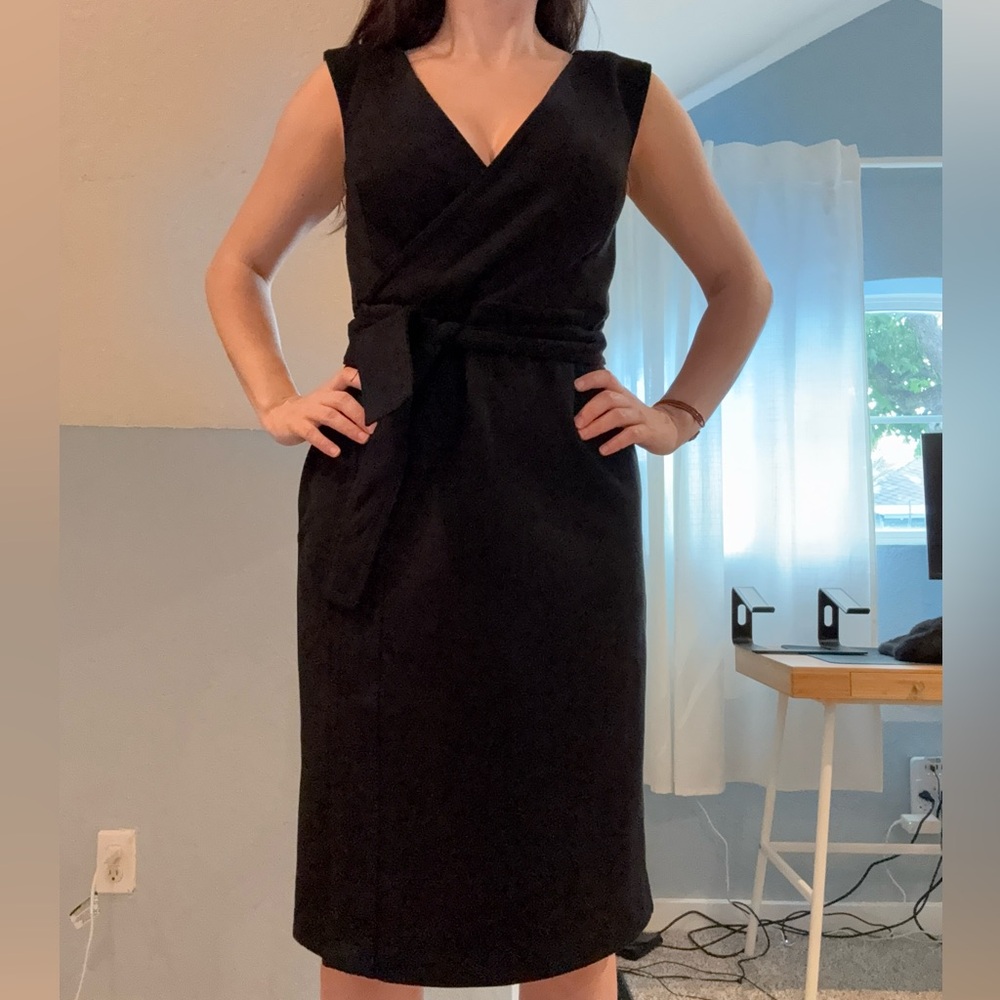 Ann Taylor black business midi dress